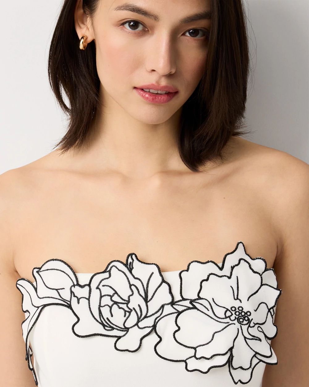 Cutwork Strapless Sheath Dress | White House Black Market